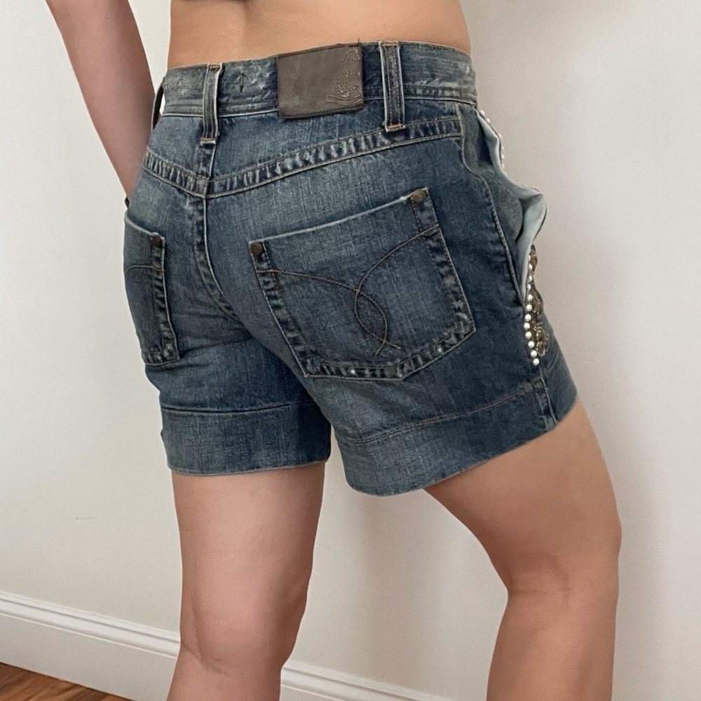 Patrizia Pepe Embellished Denim Shorts - Picture 4 of 8